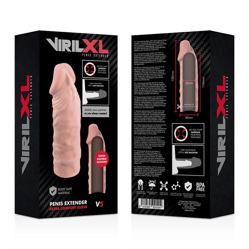VIRILXL - EXTENSION DE PENE LIQUID SILICONE V5 NATURAL - Nuvica