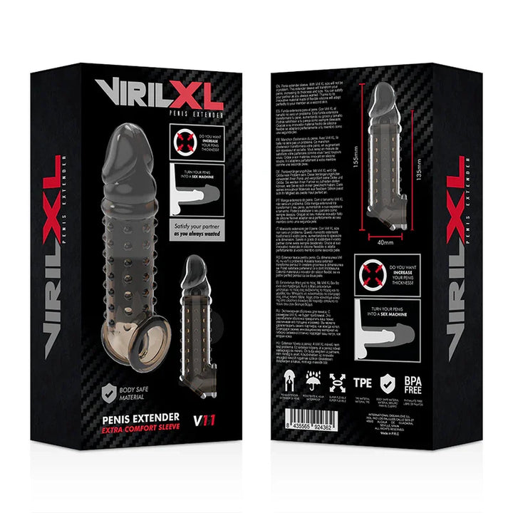 VIRILXL - EXTENSION Y FUNDA DE PENE V11 NEGRO - Nuvica