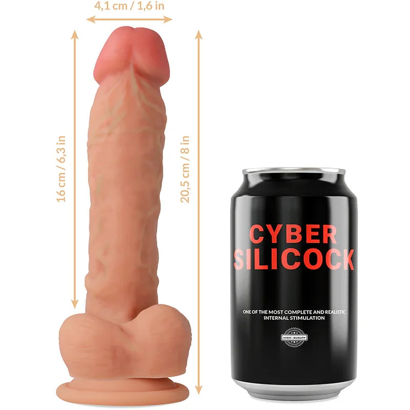 CYBER SILICOCK - ARNÉS SILICONA LÍQUIDA MAGNUS 20.5 CM -O- 4.1 CM - Nuvica