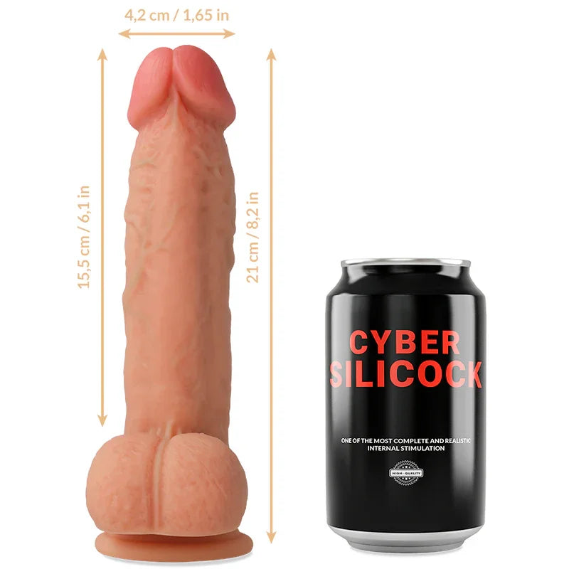 CYBER SILICOCK - ARNÉS SILICONA LIQUIDA SAUL 15.5 CM -O- 4.2 CM - Nuvica