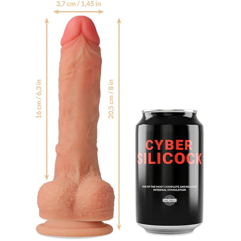 CYBER SILICOCK - ARNÉS SILICONA LIQUIDA CONNOR 20.5 CM -O- 3.7 CM - Nuvica