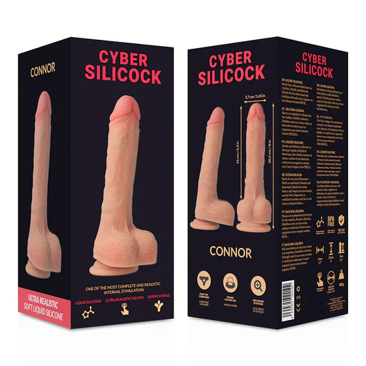 CYBER SILICOCK - ARNÉS SILICONA LIQUIDA CONNOR 20.5 CM -O- 3.7 CM - Nuvica