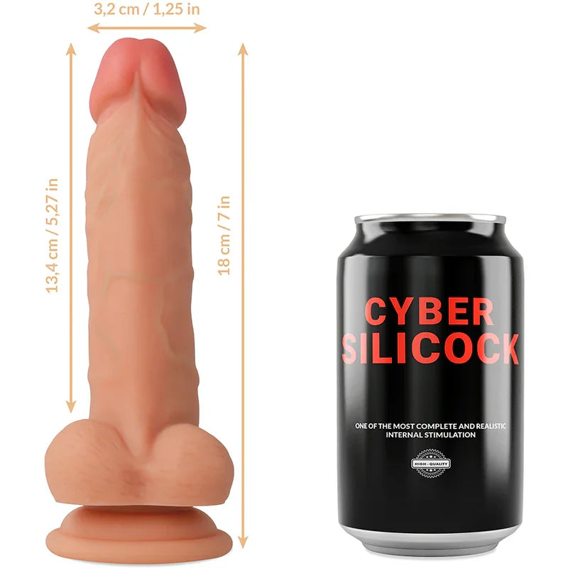 CYBER SILICOCK - ARNÉS SILICONA LIQUIDA JUDE 18 CM -O- 3.2 CM - Nuvica