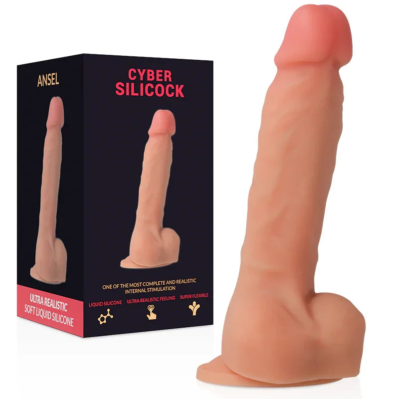 CYBER SILICOCK - ARNÉS SILICONA LIQUIDA ANSEL 15.5 CM -O- 2.9 CM - Nuvica