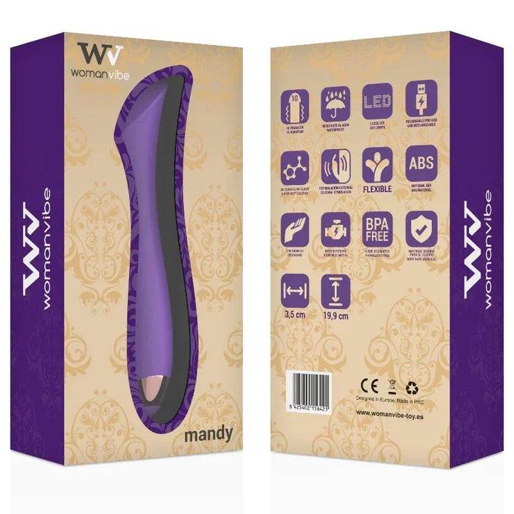 WOMANVIBE - MANDY VIBRADOR RECARGABLE SILICONA PUNTO "K" - Nuvica