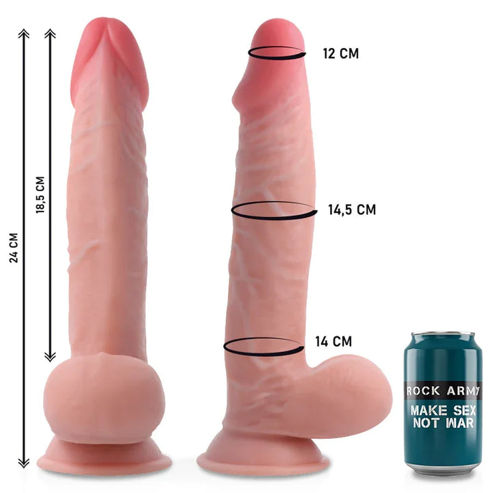 ROCKARMY - ARNÉS + DUAL DENSITY SHERMAN DILDO REALISTA 24 CM -O- 4.62 CM - Nuvica