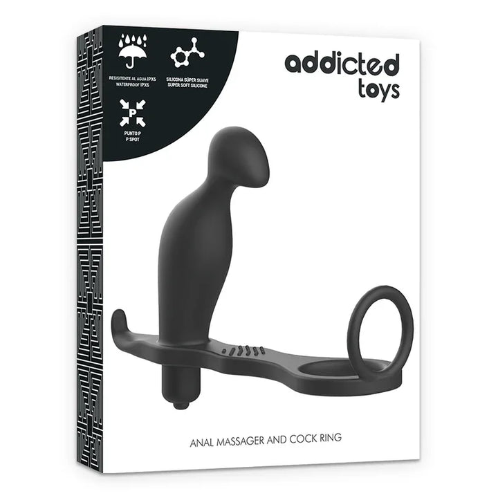 ADDICTED TOYS - PLUG ANAL CON ANILLO SILICONA NEGRO 12 CM - Nuvica