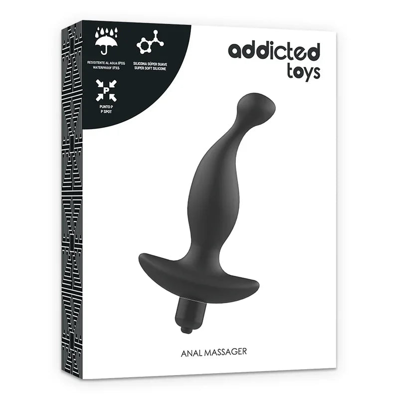 ADDICTED TOYS - MASAJEADOR ANAL CON VIBRACIÓN NEGRO MODELO 1 - Nuvica