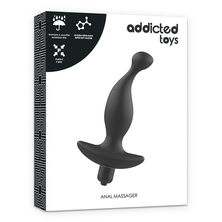 ADDICTED TOYS - MASAJEADOR ANAL CON VIBRACIÓN NEGRO MODELO 1 - Nuvica