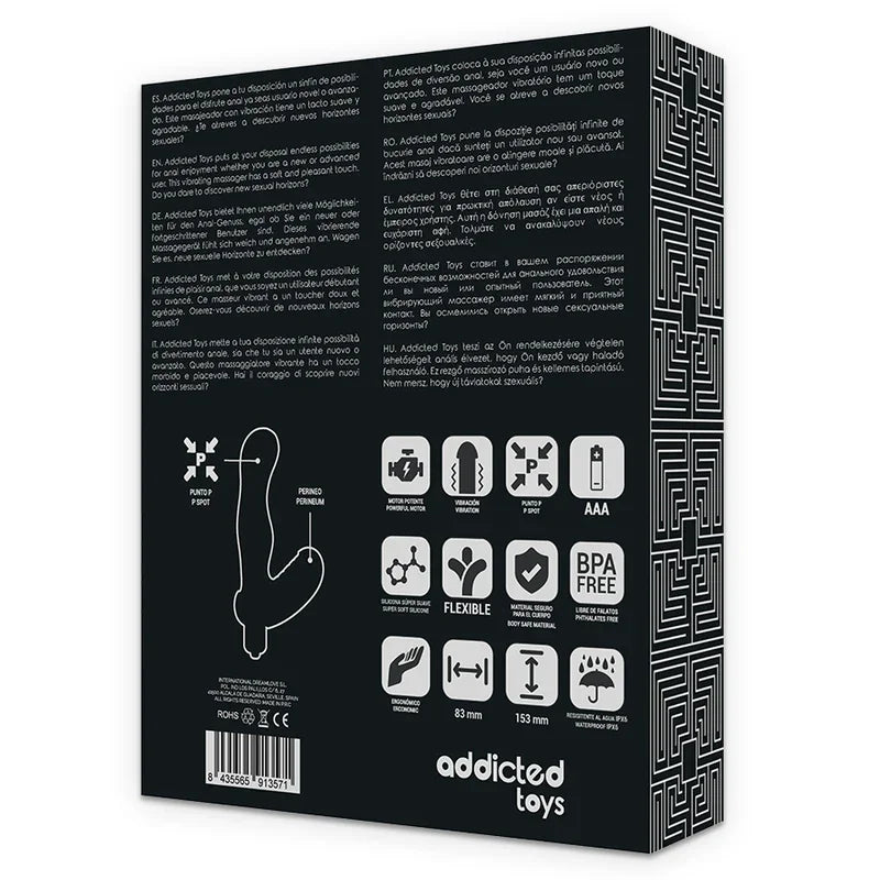 ADDICTED TOYS - ESTIMULADOR ANAL PROSTATA SILICONA P-SPOT VIBE - Nuvica
