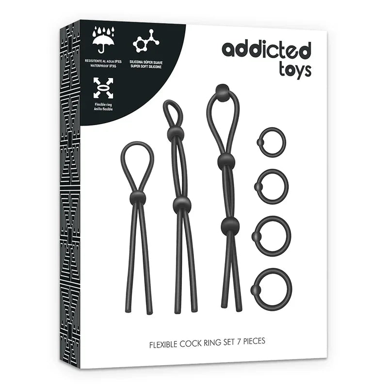 ADDICTED TOYS - KIT DE 7 ANILLAS SILICONA FLEXIBLE - Nuvica