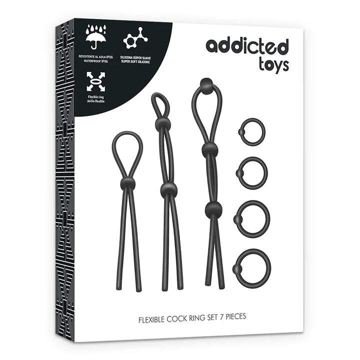 ADDICTED TOYS - KIT DE 7 ANILLAS SILICONA FLEXIBLE - Nuvica